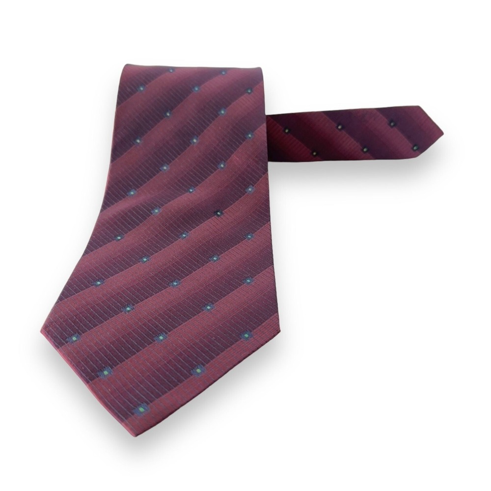 Rykiel Homme Mens Silk Tie 56 x 3.75 Burgundy Textured‎ Designer French Luxury - Picture 2 of 9